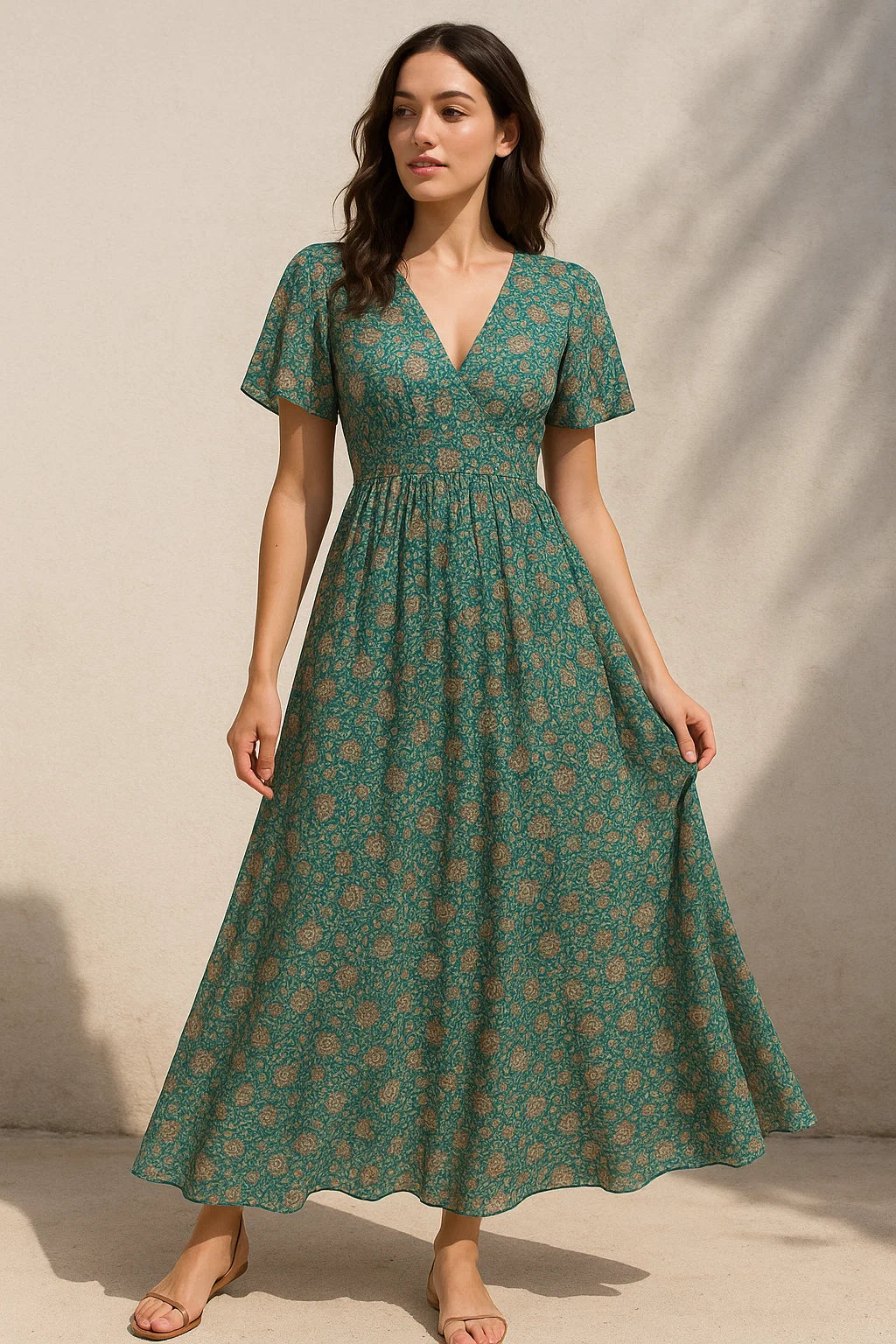 Multicolor Art Nouveau Pure Georgette Printed Fabric Material