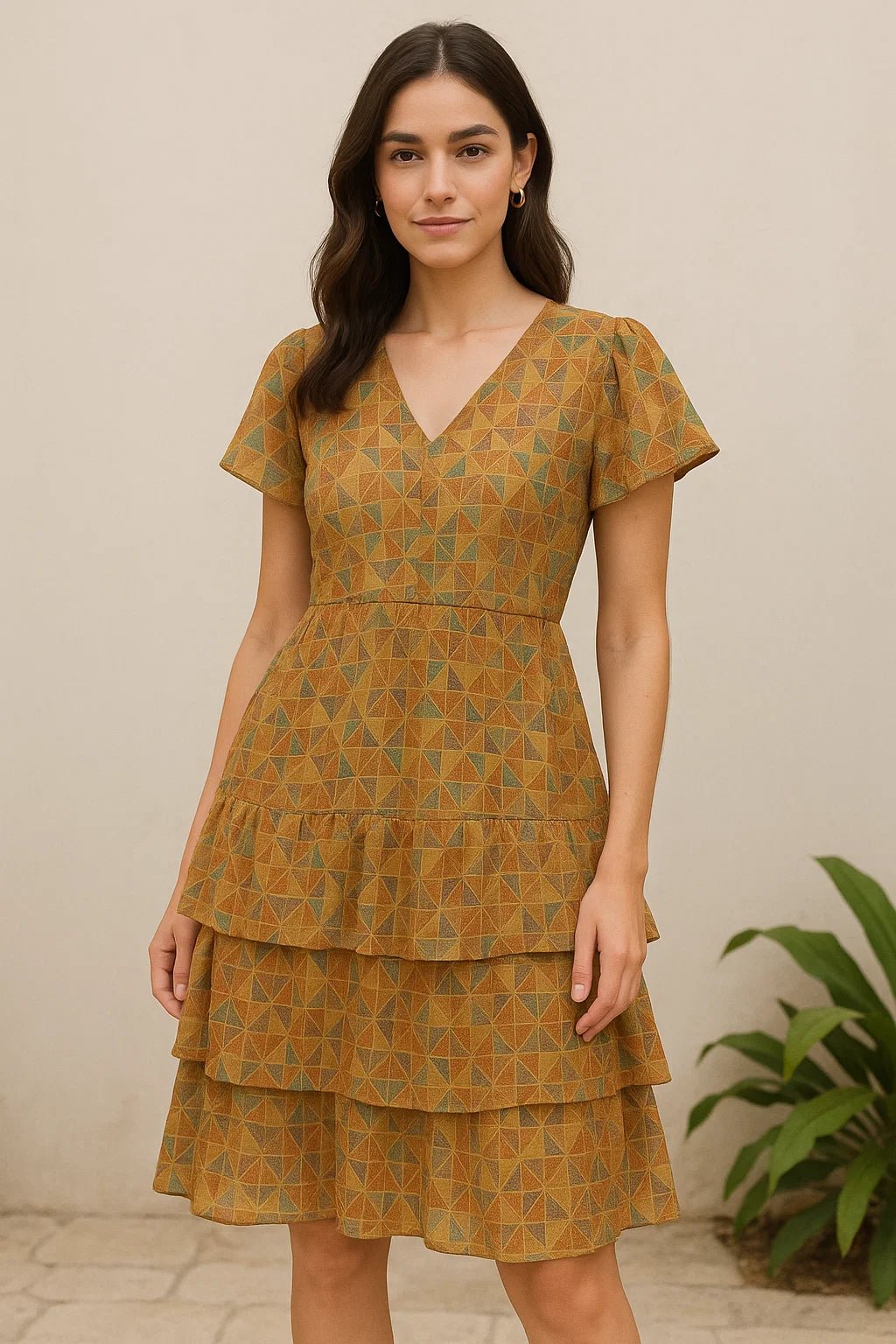 Multicolor Abstract Pure Georgette Printed Fabric Material