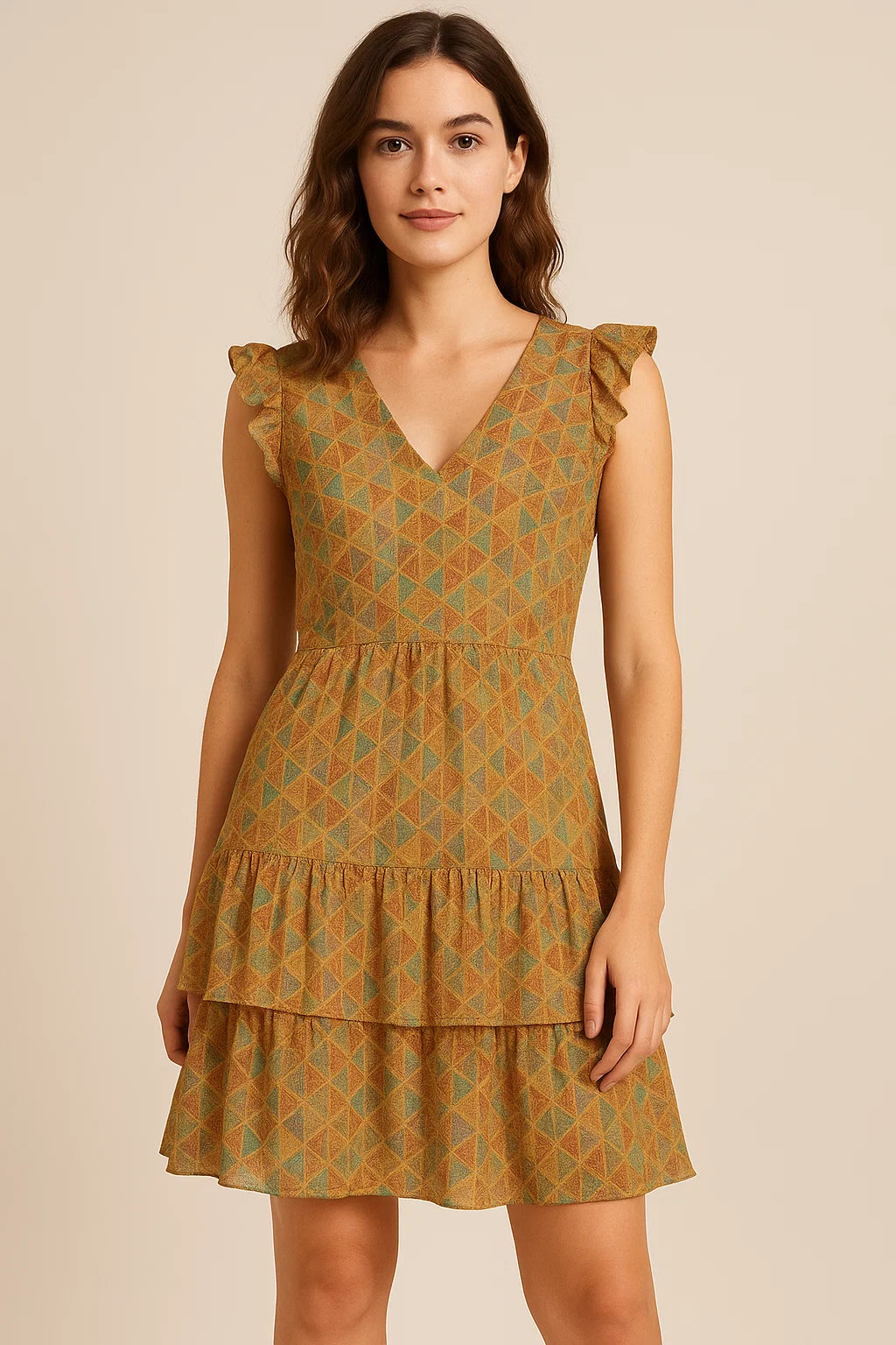 Multicolor Abstract Pure Georgette Printed Fabric Material