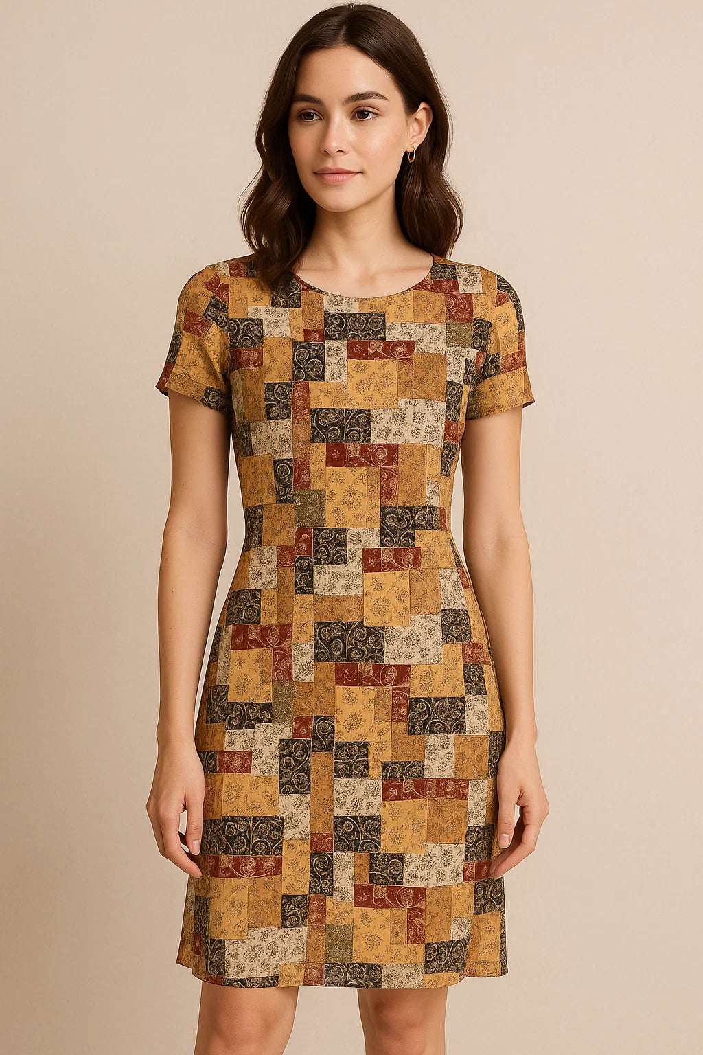 Decorative Square Puzzle In Flower Pure Georgette Printed Fabric