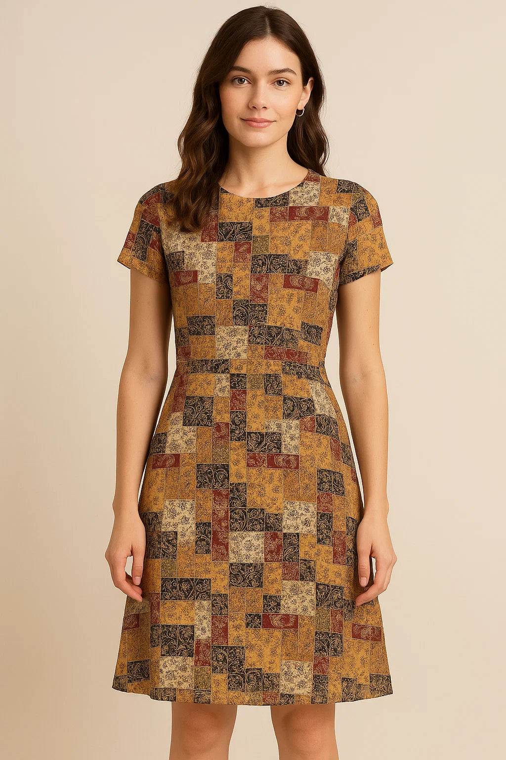 Decorative Square Puzzle In Flower Pure Georgette Printed Fabric