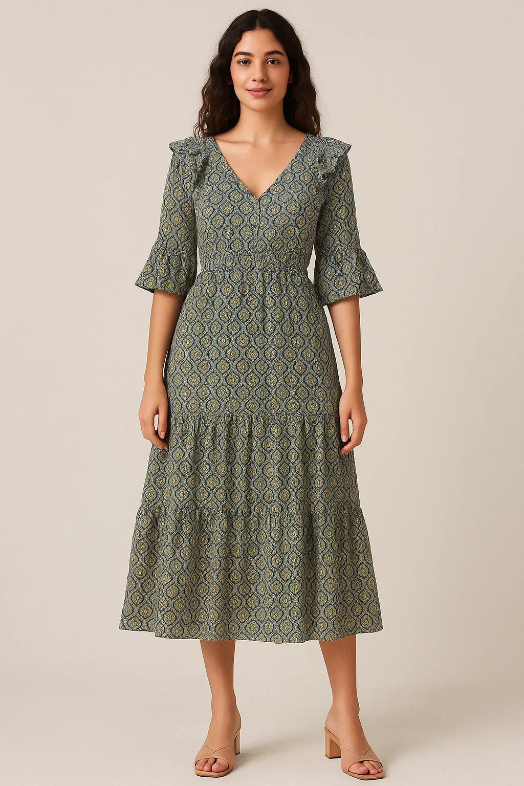 Cruel Sea Ogee Pure Georgette Printed Fabric Material