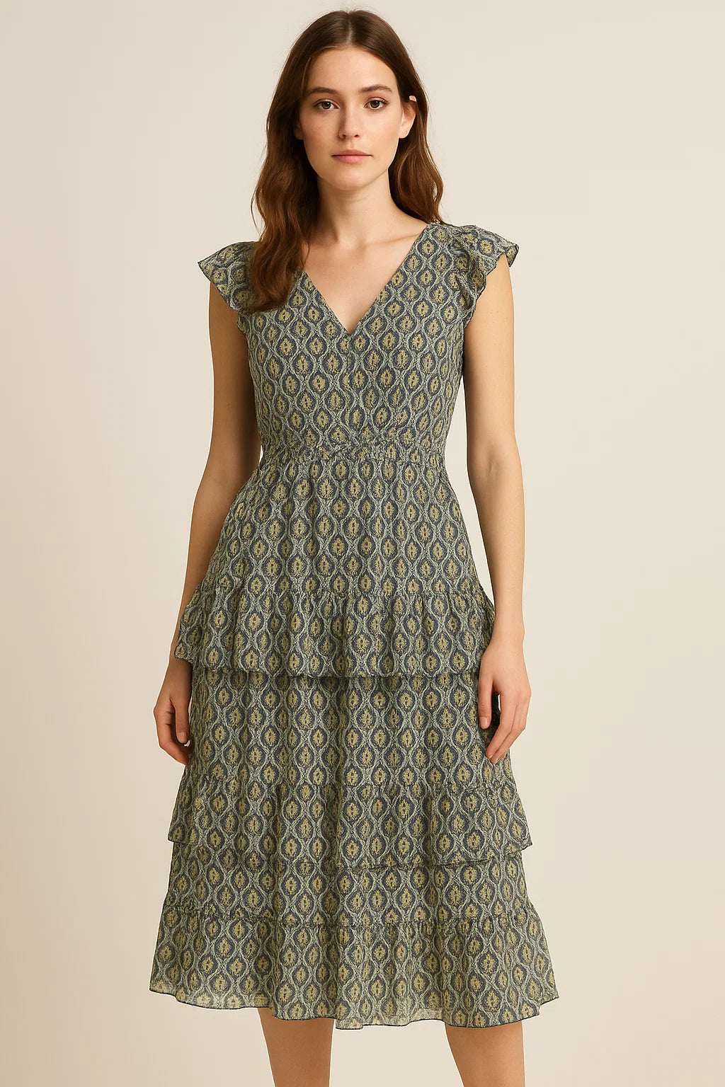 Cruel Sea Ogee Pure Georgette Printed Fabric Material