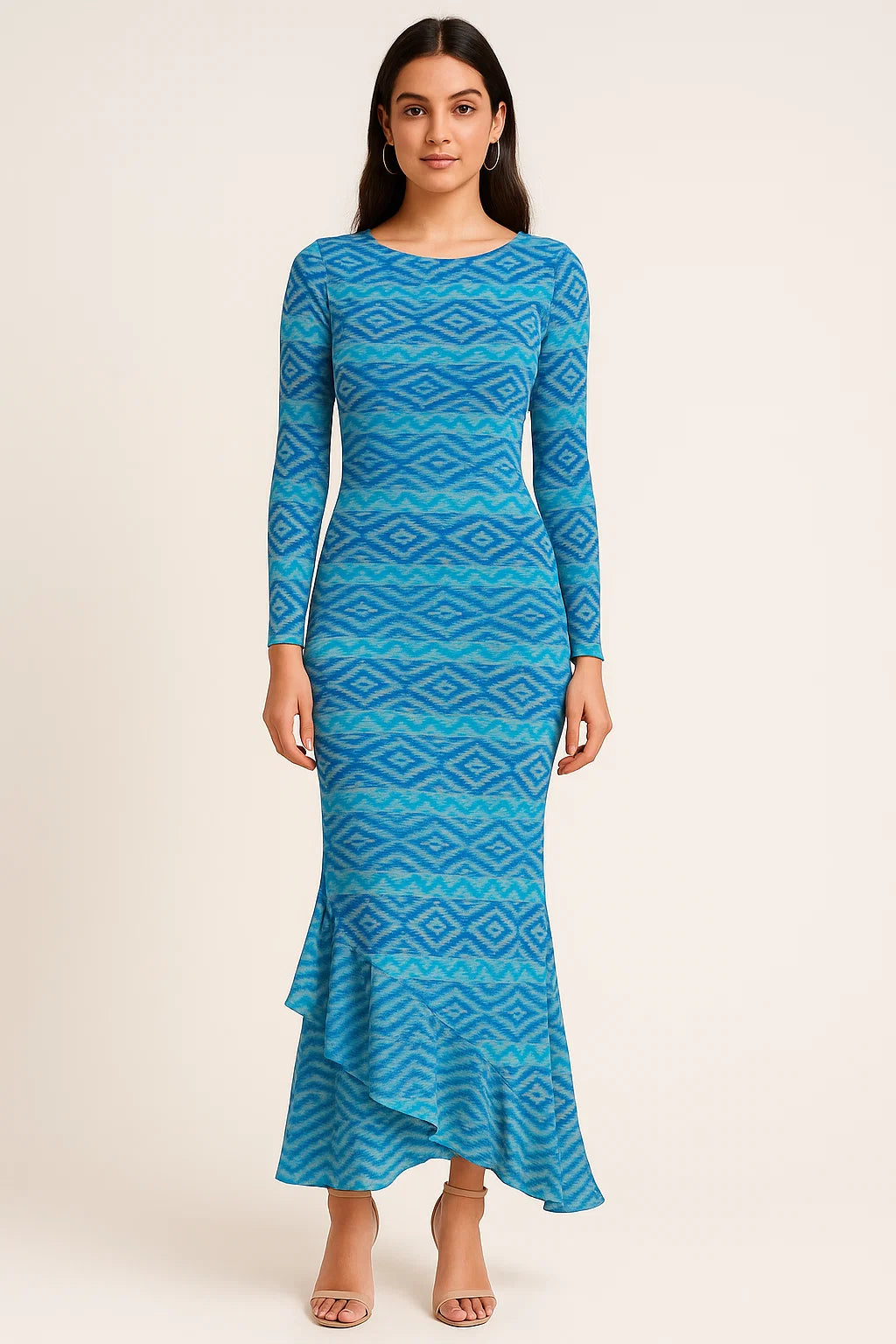 Metallic Seaweed Strips Pure Georgette Printed Fabric Material