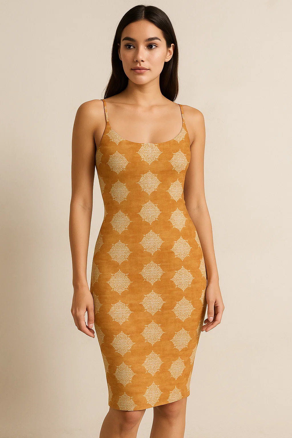 Golden Aborignal Pure Georgette Printed Fabric Material