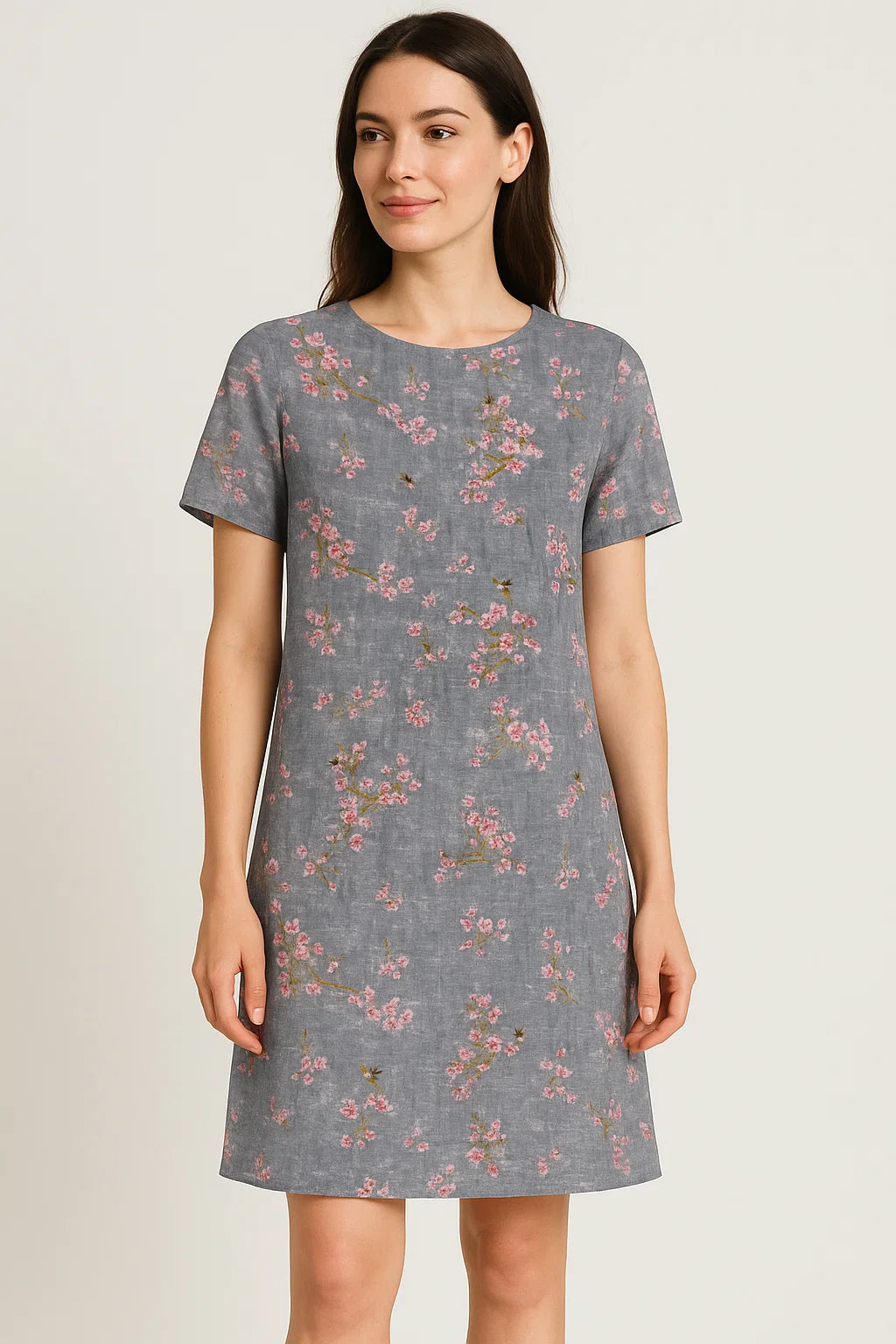 Pink Ditsy Pure Georgette Printed Fabric Material