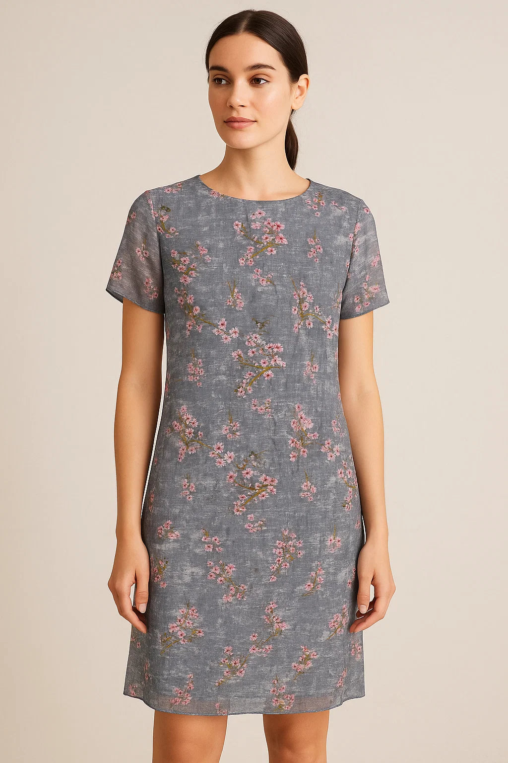 Pink Ditsy Pure Georgette Printed Fabric Material