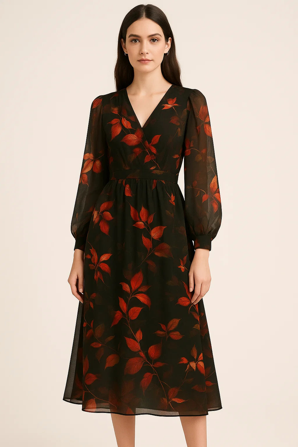 Green Leaves Pure Georgette Printed Fabric