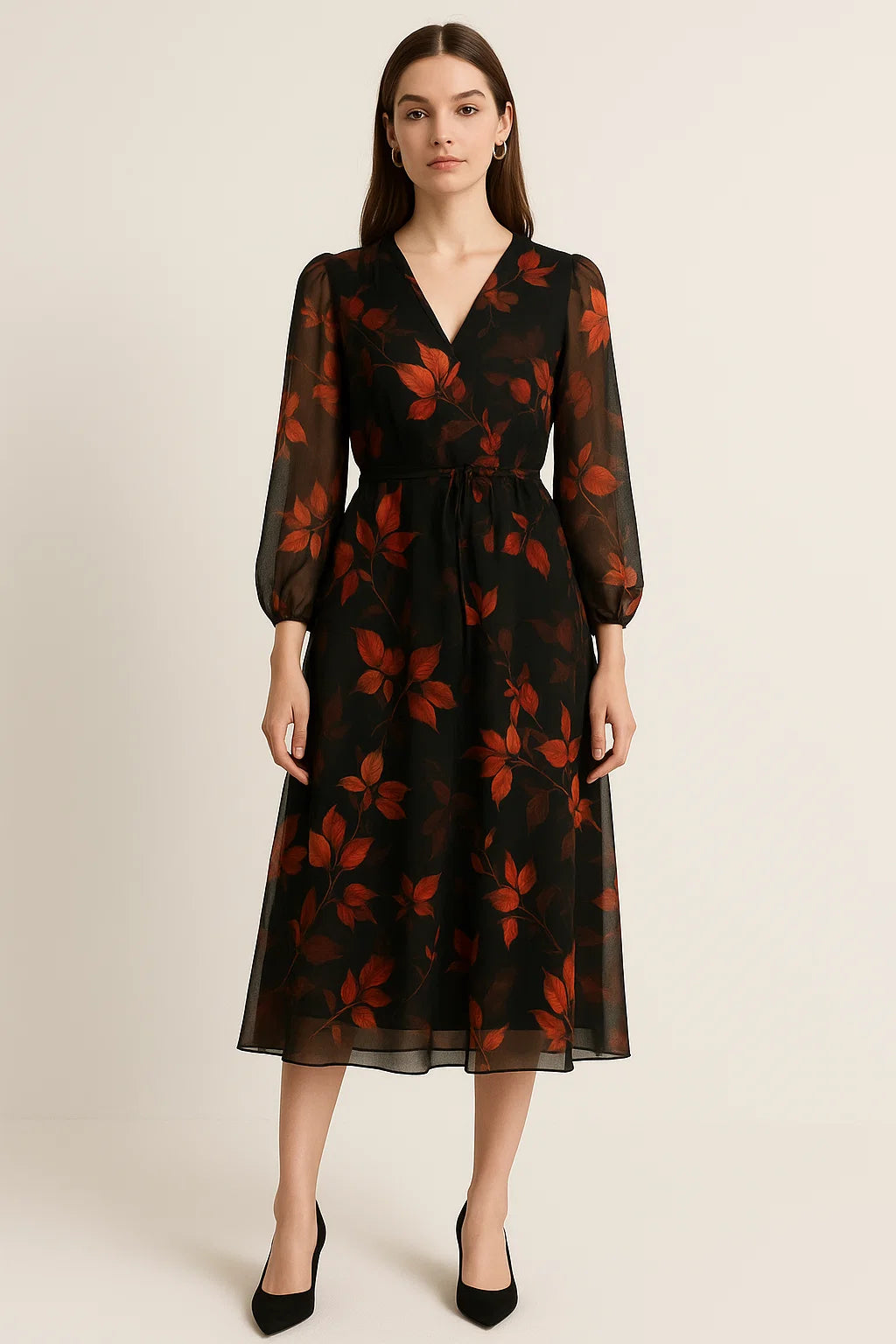 Green Leaves Pure Georgette Printed Fabric