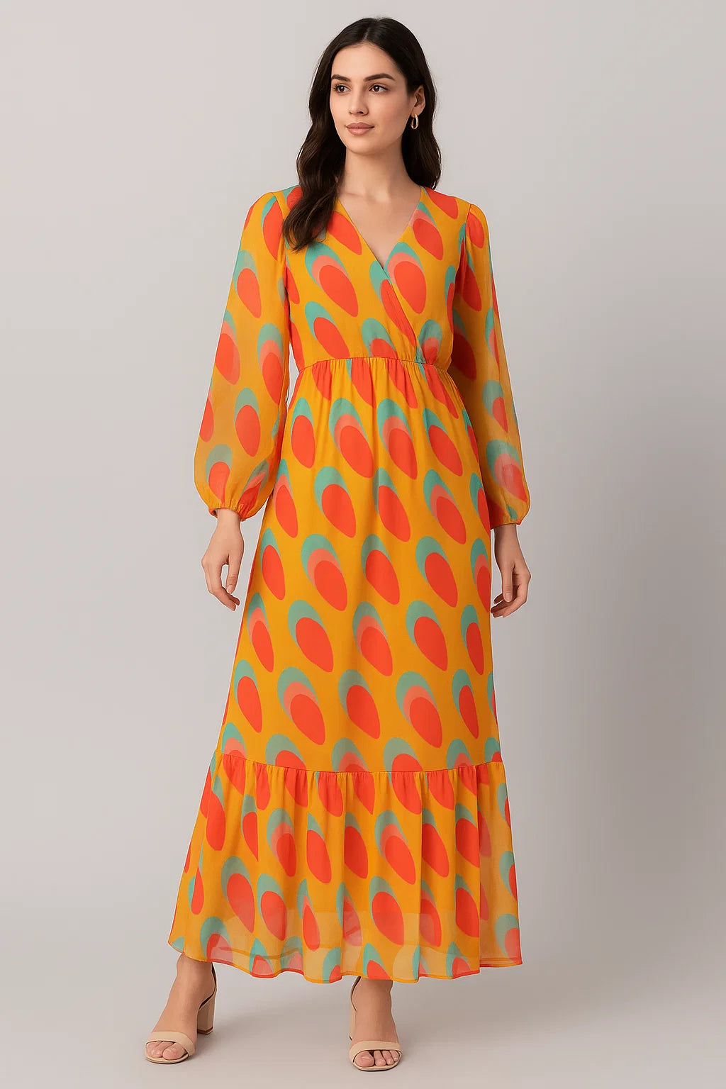 Multicolor Abstract Pure Georgette Printed Fabric