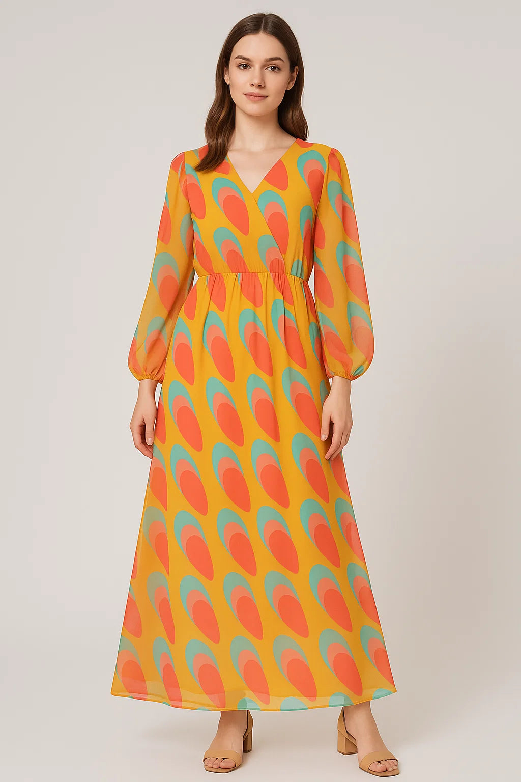 Multicolor Abstract Pure Georgette Printed Fabric