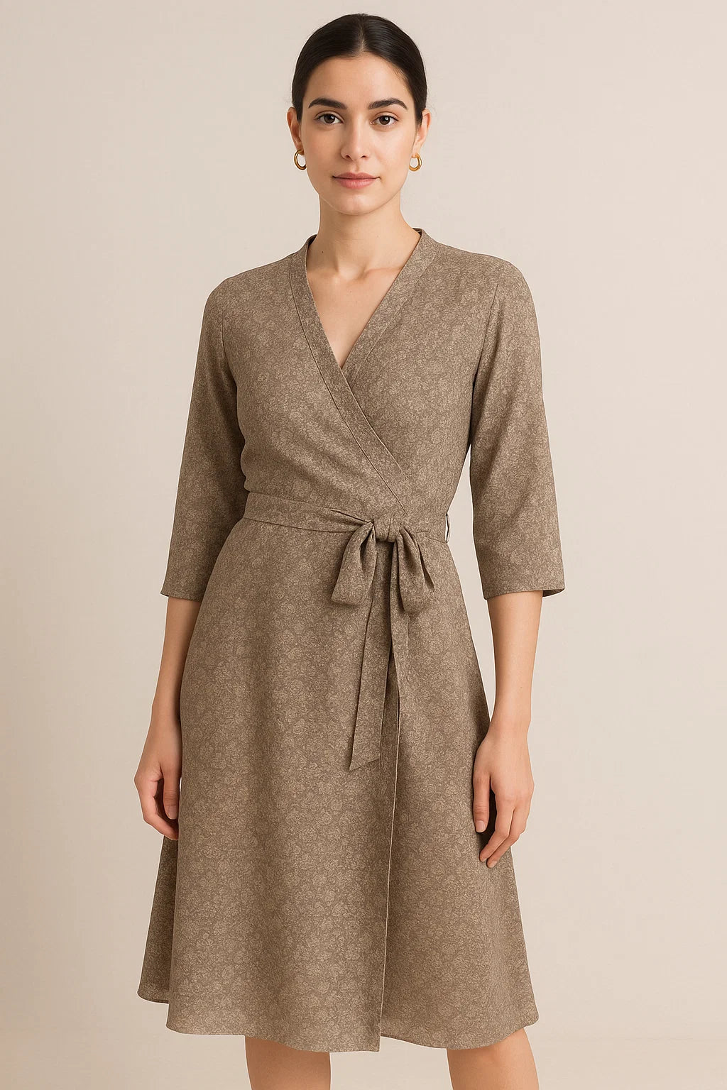 Hot Summer Gardening Ogee Leaves And Flower Digital Printed Fabric - Pure Georgette