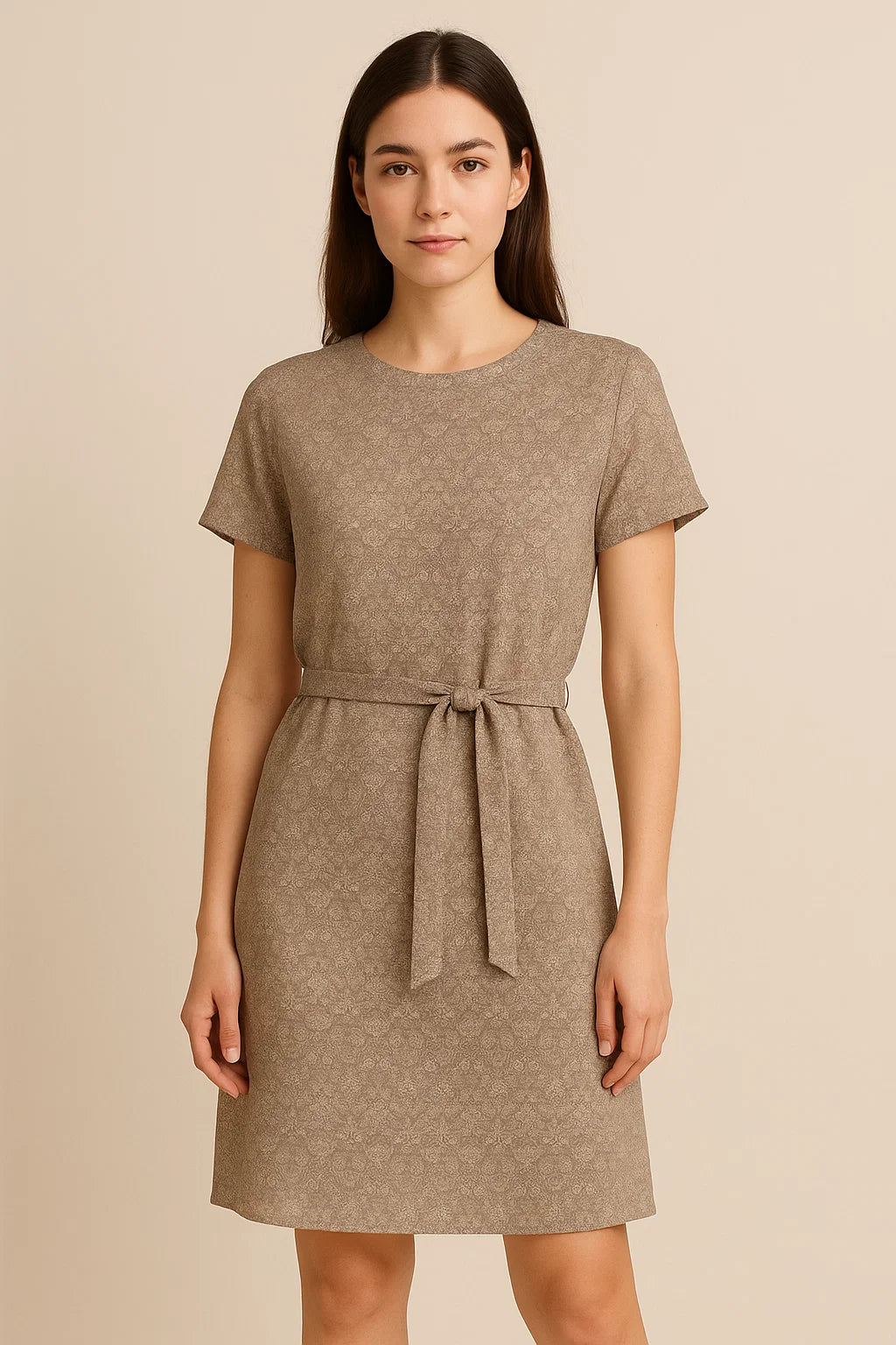 Hot Summer Gardening Ogee Leaves And Flower Digital Printed Fabric - Pure Georgette