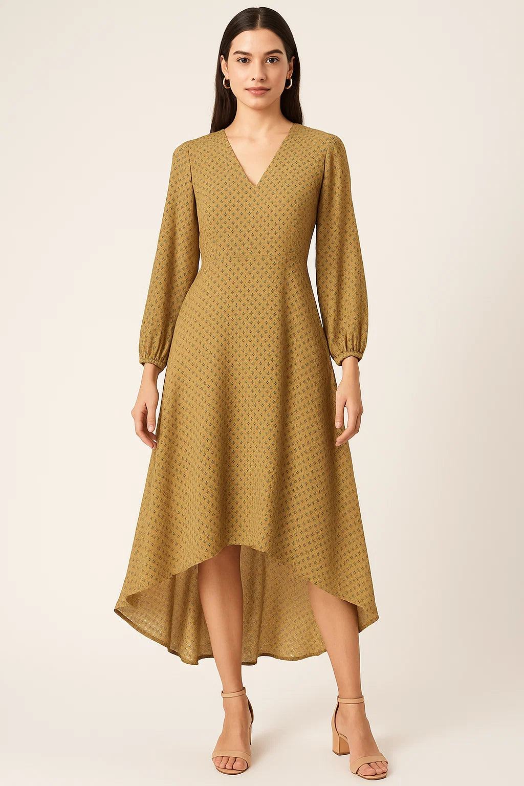 Summer Fest Tiny Purple Leaves Repeat Digital Printed Fabric - Pure Georgette