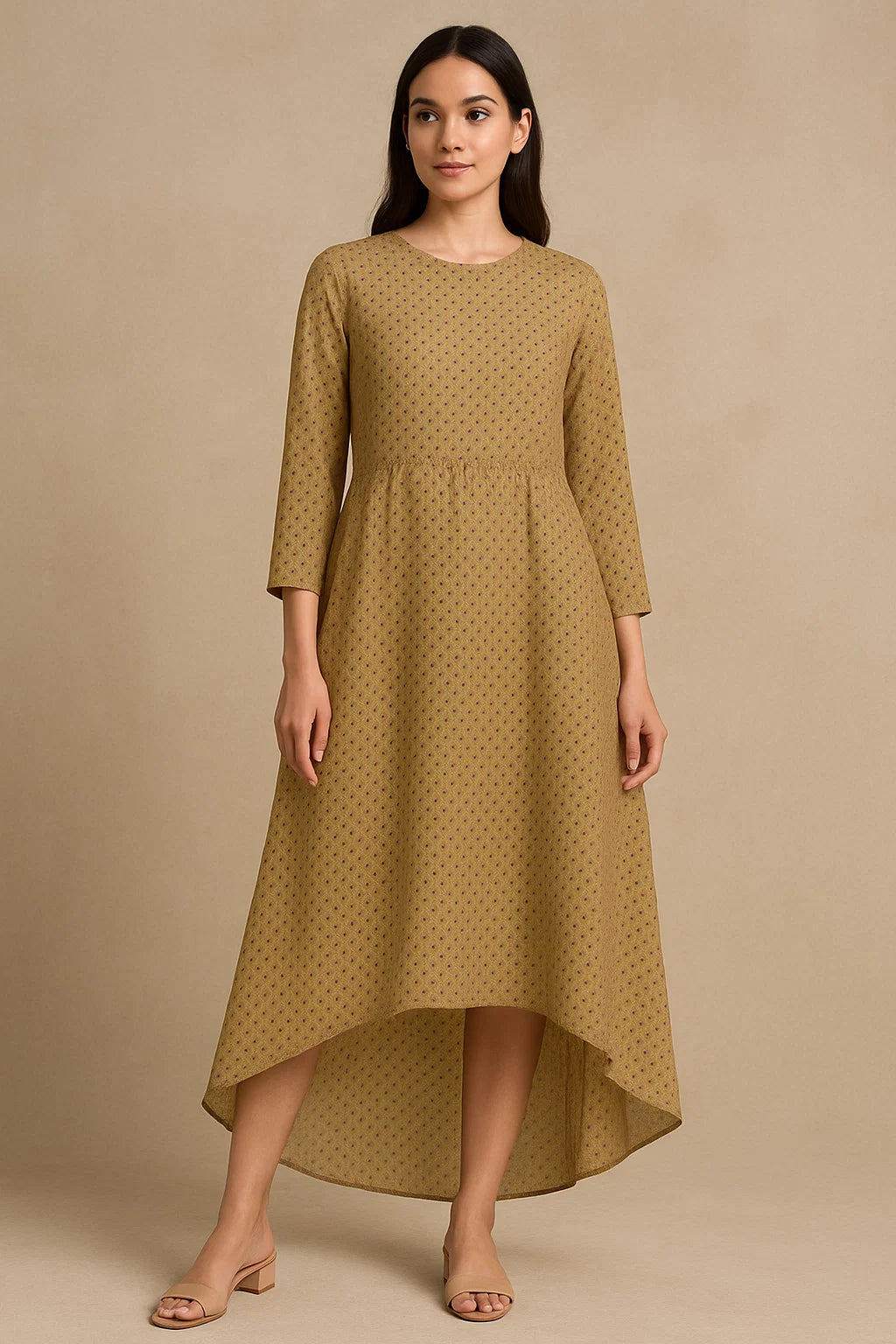 Summer Fest Tiny Purple Leaves Repeat Digital Printed Fabric - Pure Georgette