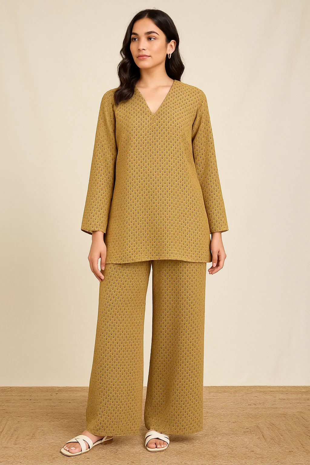 Summer Fest Tiny Purple Leaves Repeat Digital Printed Fabric - Pure Georgette