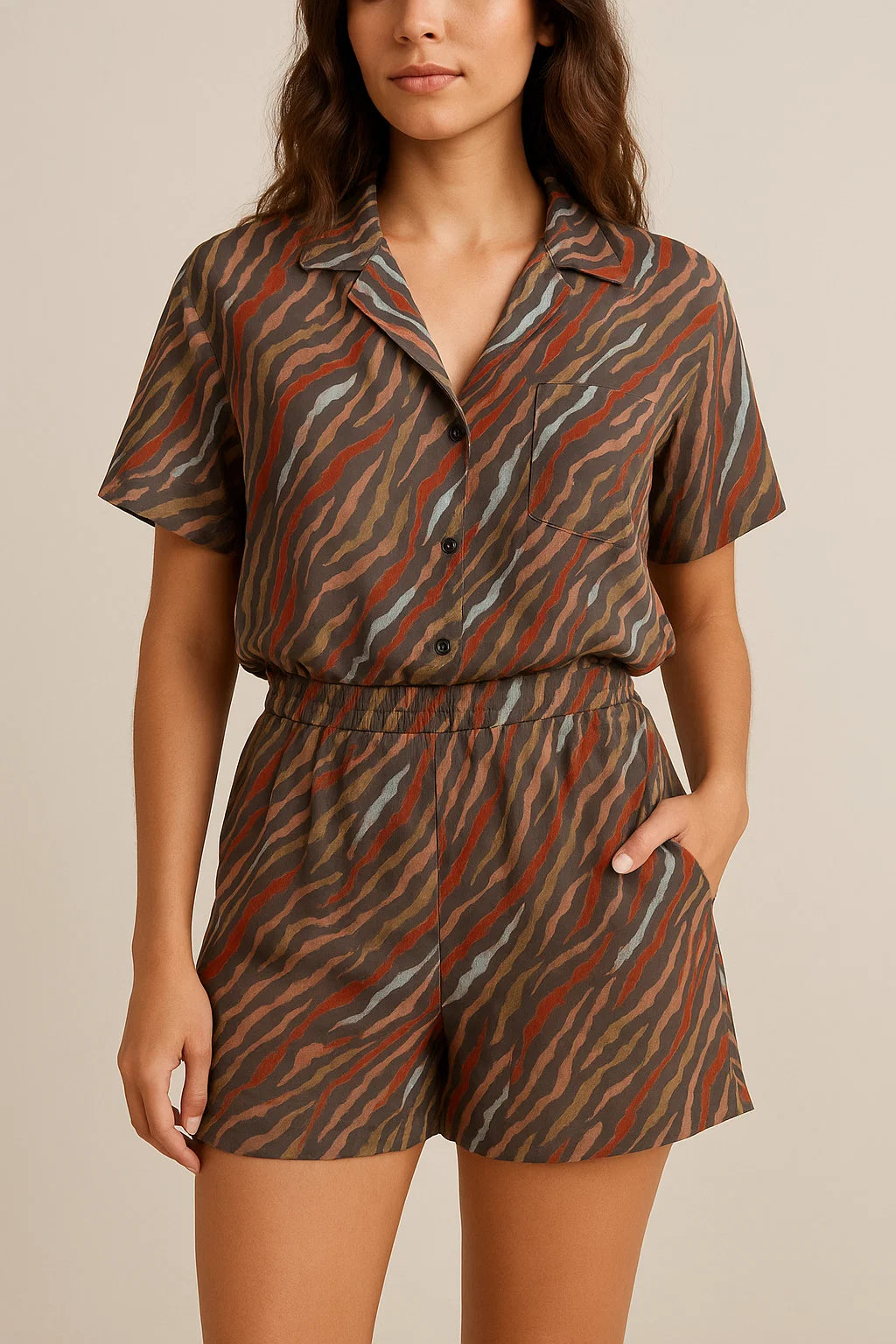 New Colourful Zigzag Paper Art Digital Printed Fabric - Pure Georgette