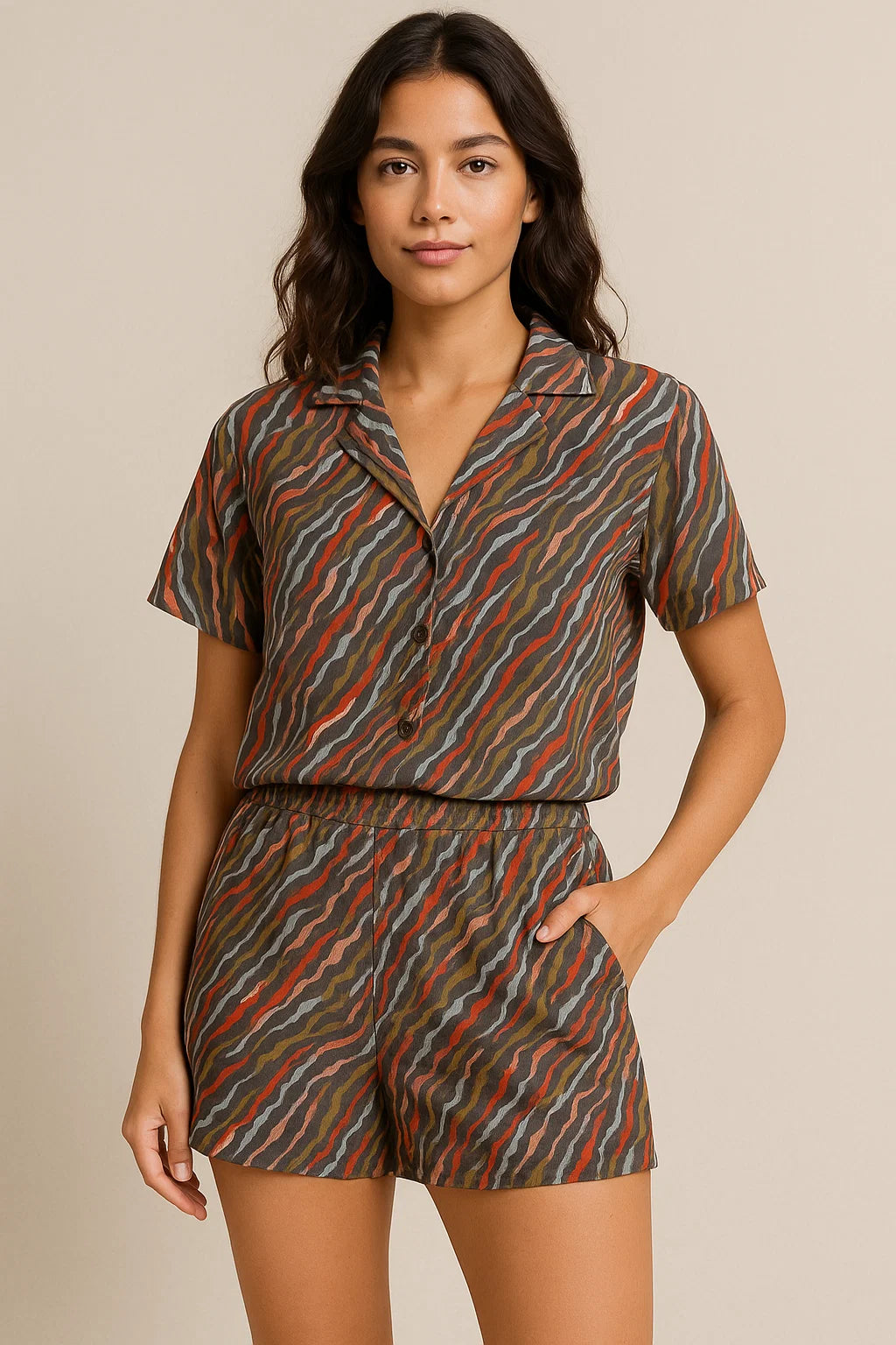 New Colourful Zigzag Paper Art Digital Printed Fabric - Pure Georgette