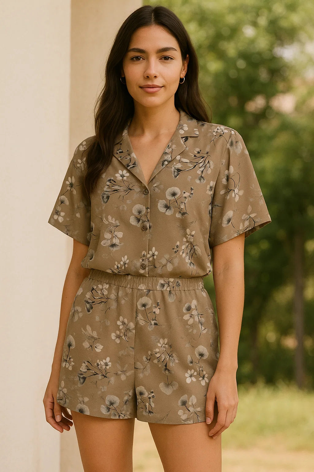 Morden Paint Of Leaves With Flower Digital Printed Fabric - Pure Georgette