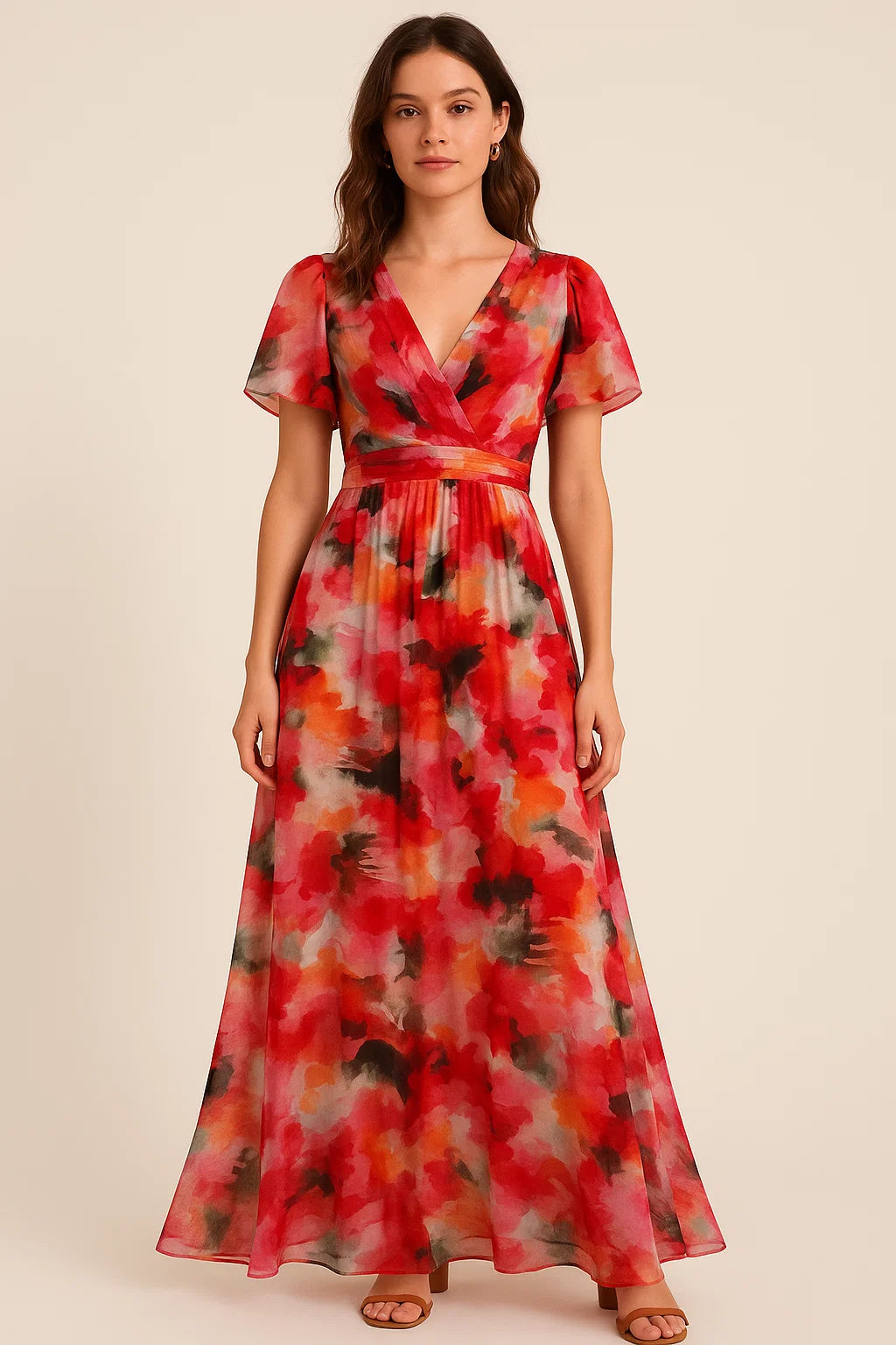 Morden Paint Of Art Multicolor Digital Printed Fabric - Pure Georgette