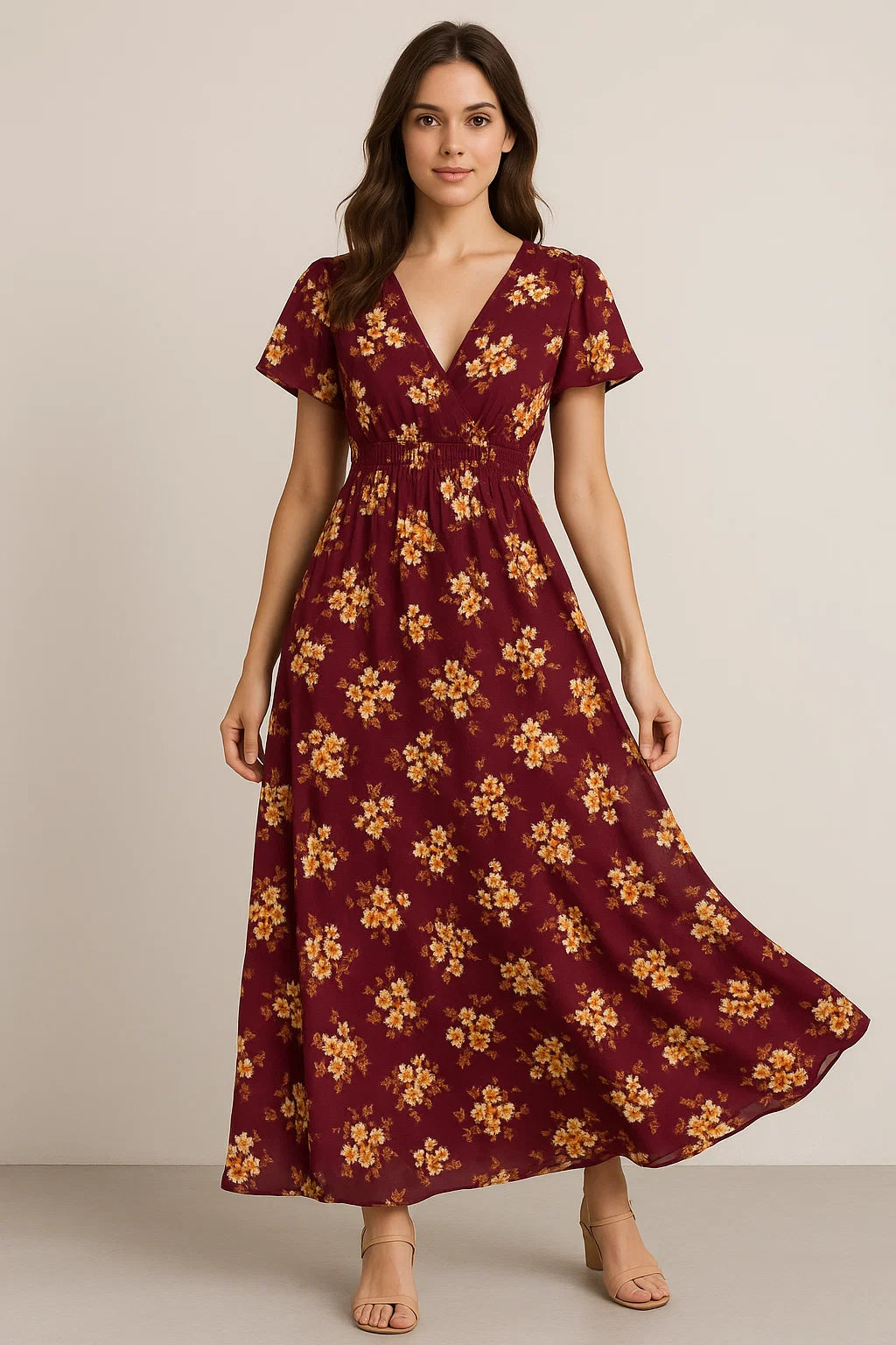 Attractive Yellow Lily Floral Flower Digital Printed Fabric - Pure Georgette