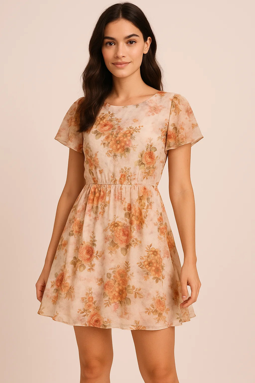 Classic Multicolor Roses With Leaves Digital Printed Fabric - Pure Georgette