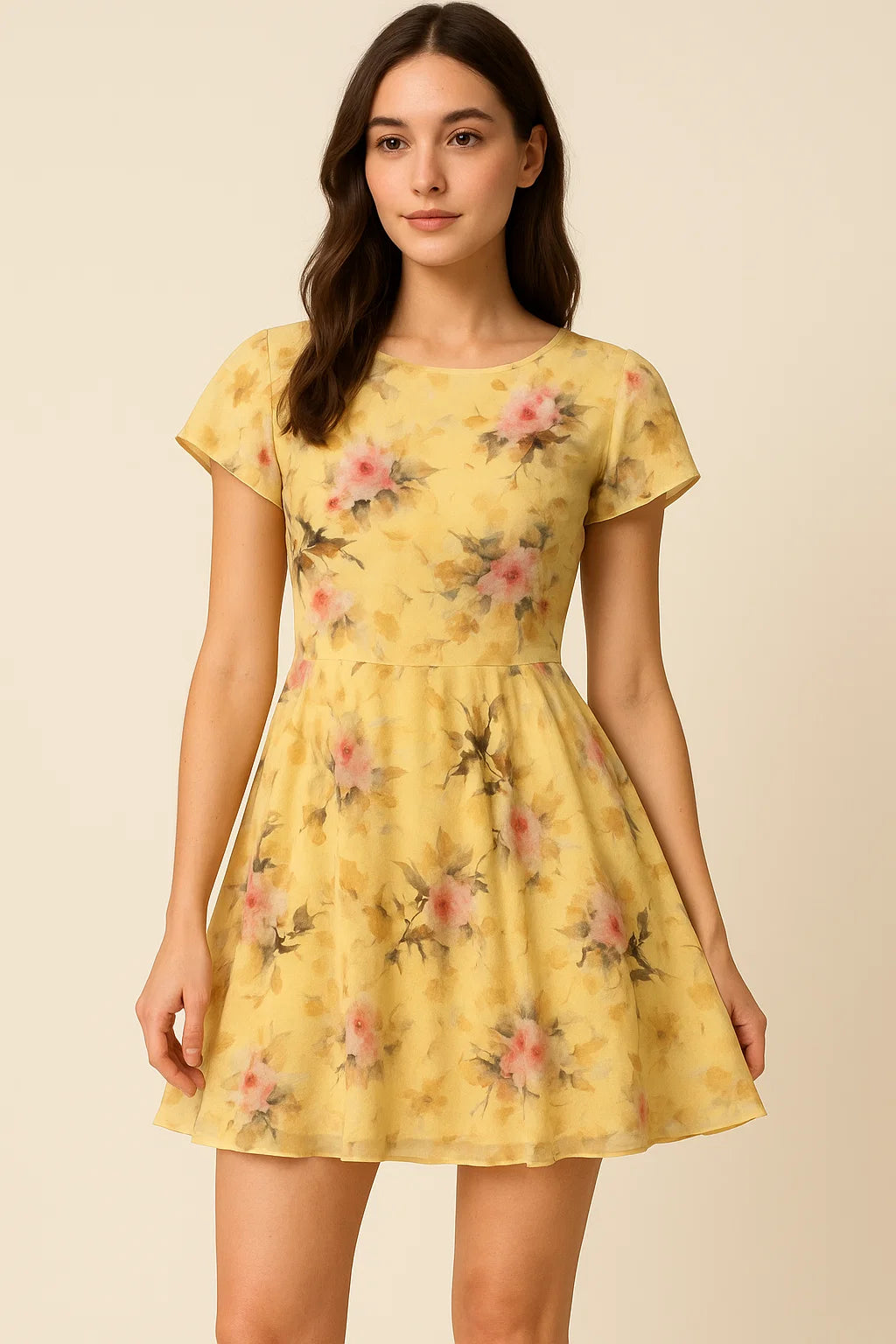 Coolest Watercolour Paper Art Of Flower Digital Printed Fabric - Pure Georgette