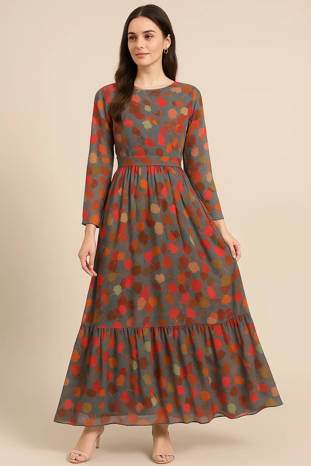 Watercolour Spotted Random Multicolour Flower Digital Printed Fabric - Pure Georgette