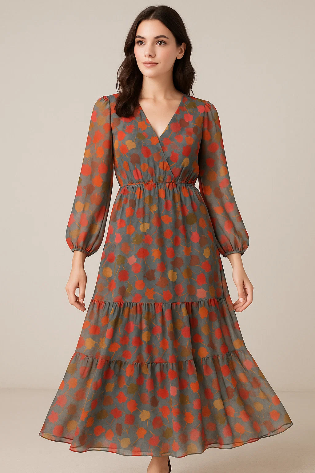 Watercolour Spotted Random Multicolour Flower Digital Printed Fabric - Pure Georgette