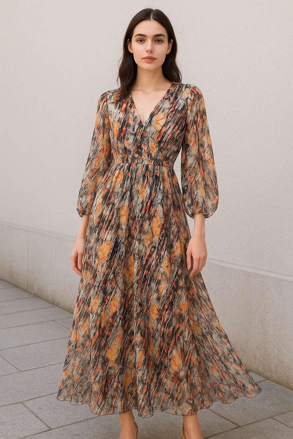 Colourful Stone With Flower Pattern Digital Printed Fabric - Pure Georgette