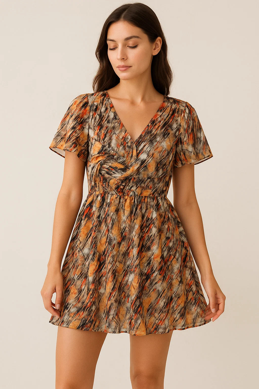 Colourful Stone With Flower Pattern Digital Printed Fabric - Pure Georgette