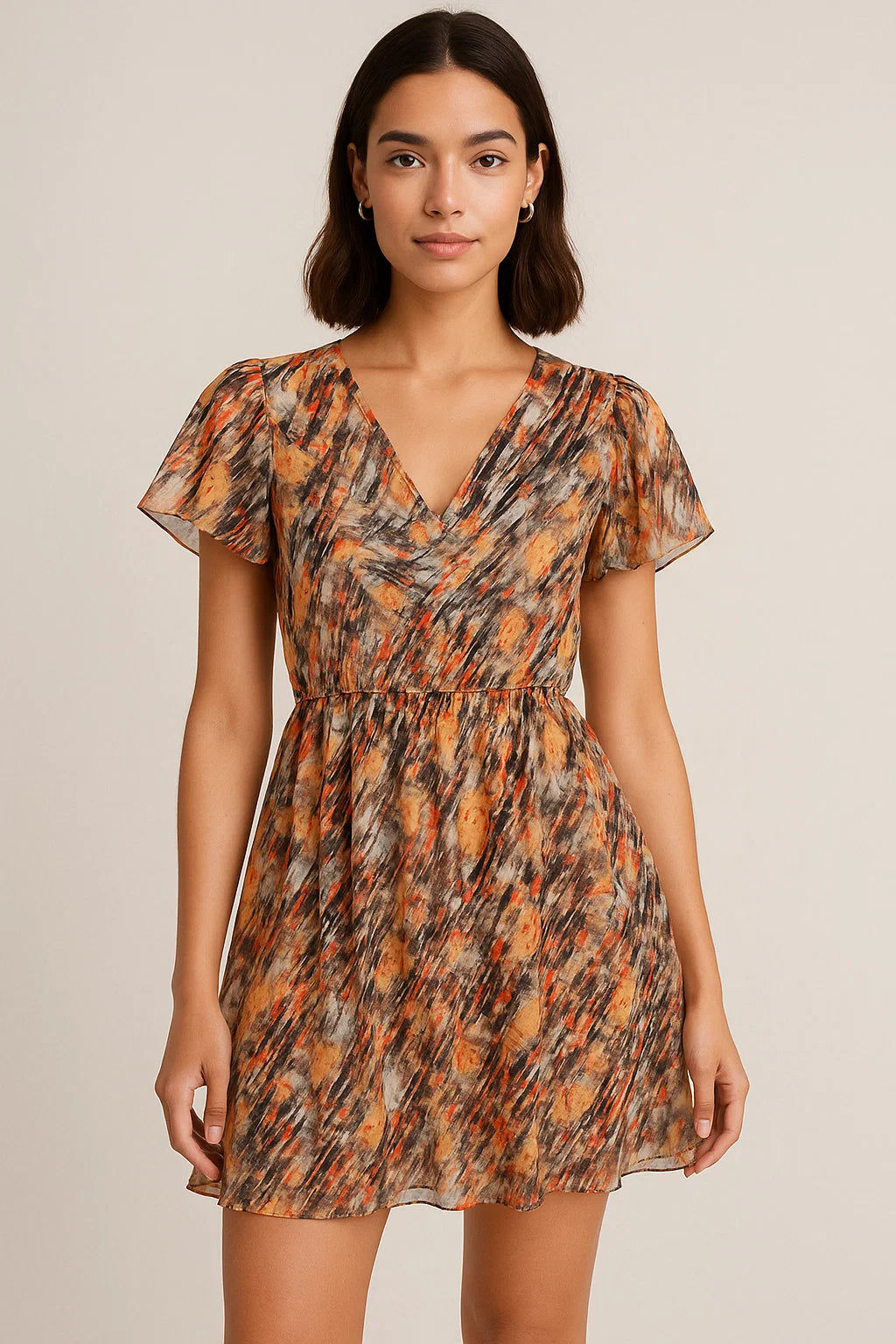 Colourful Stone With Flower Pattern Digital Printed Fabric - Pure Georgette