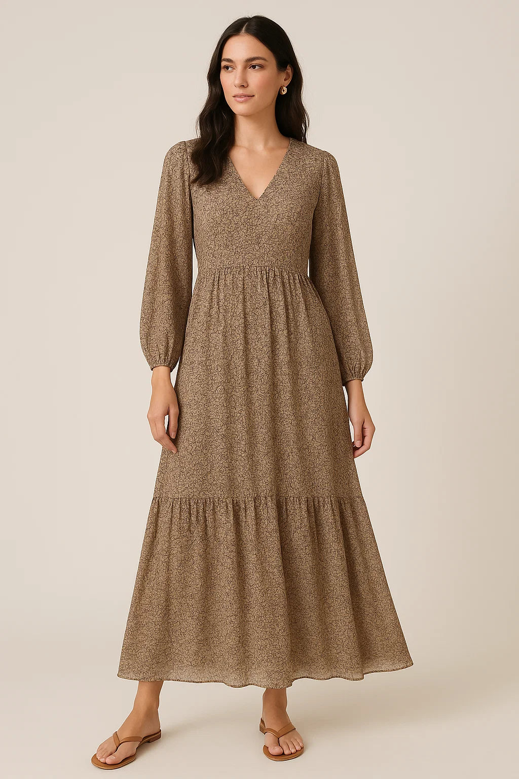 Decorative Bright Leaves Of Branch Digital Printed Fabric - Pure Georgette