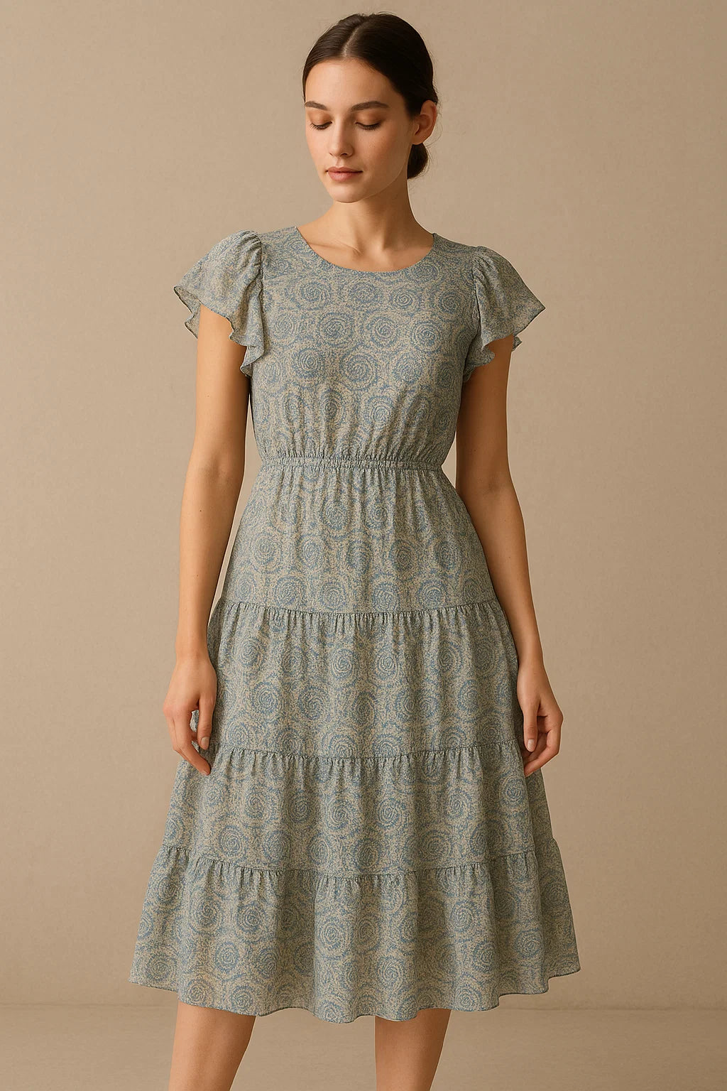 Innovative Art Of Leaves Digital Printed Fabric - Pure Georgette