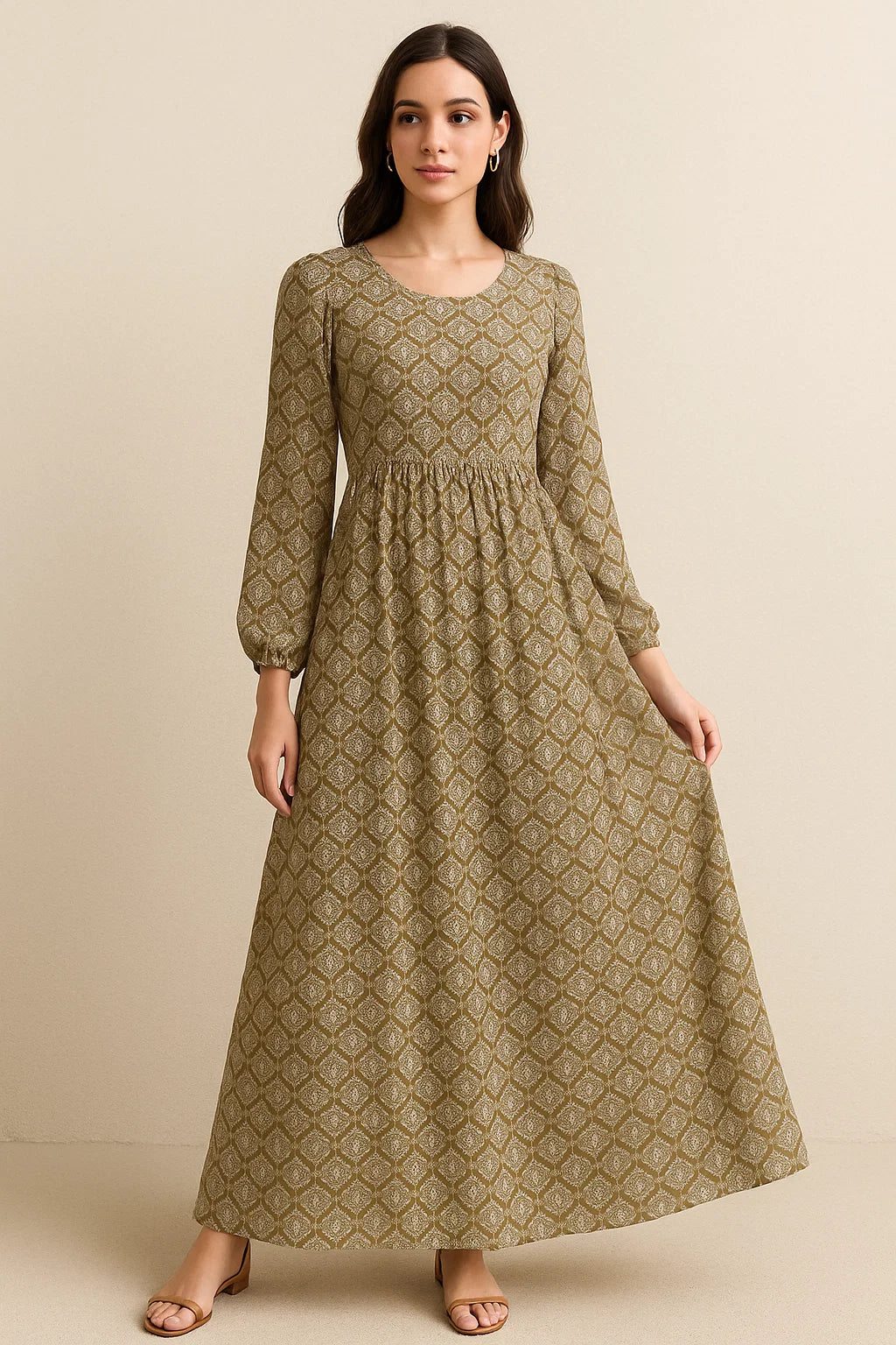 Classical Flower Paisley Leaves Digital Printed Fabric - Pure Georgette