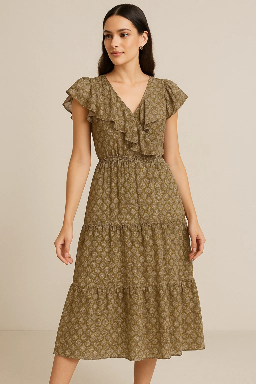 Classical Flower Paisley Leaves Digital Printed Fabric - Pure Georgette