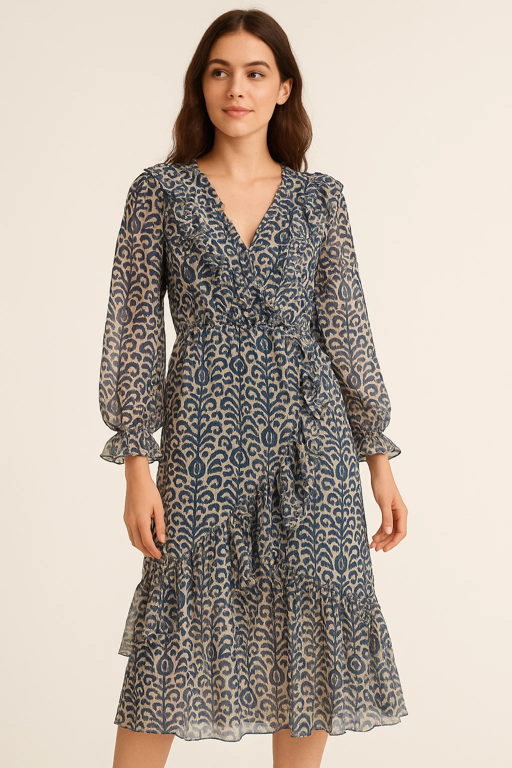 Decorative Paisley Seamless Repeat Digital Printed Fabric - Pure Georgette