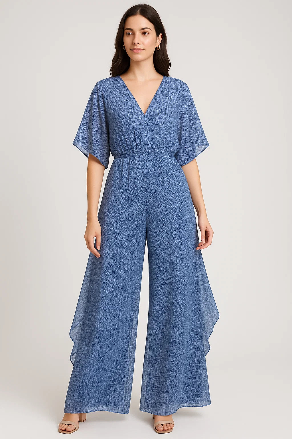 Seamless Abstract Repeat With Eagle Colour Digital Printed Fabric - Pure Georgette