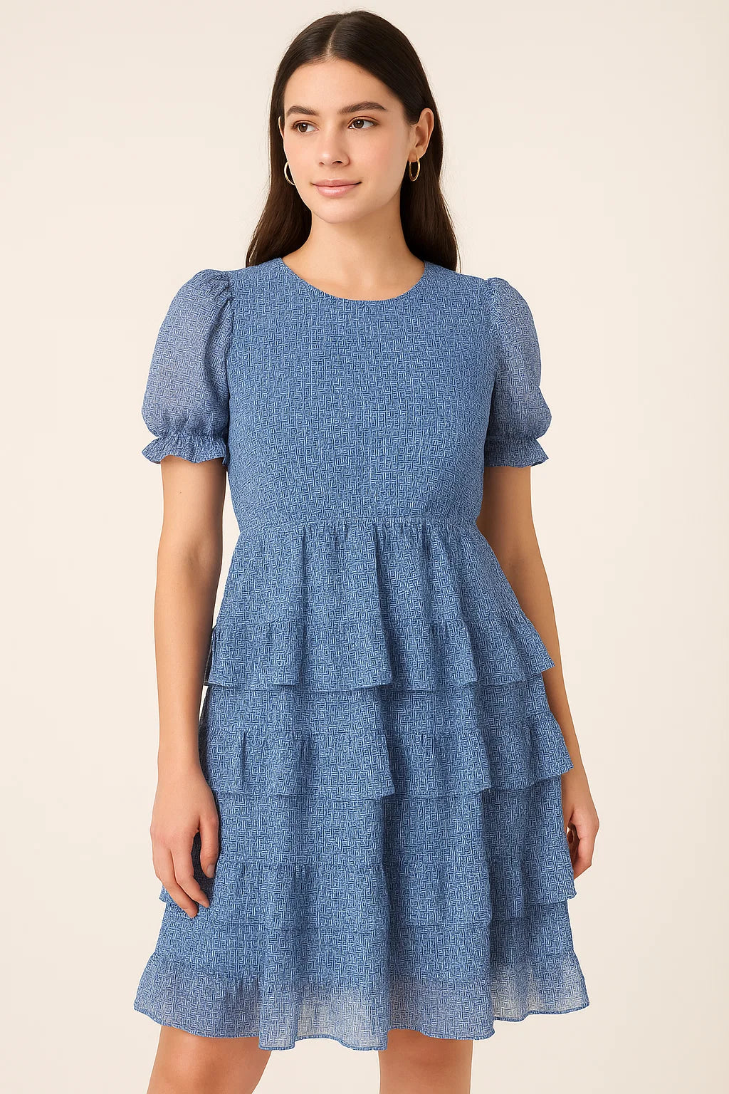 Seamless Abstract Repeat With Eagle Colour Digital Printed Fabric - Pure Georgette