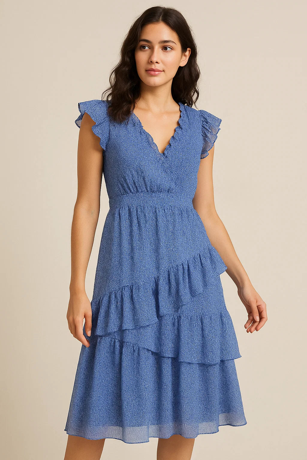 Seamless Abstract Repeat With Eagle Colour Digital Printed Fabric - Pure Georgette