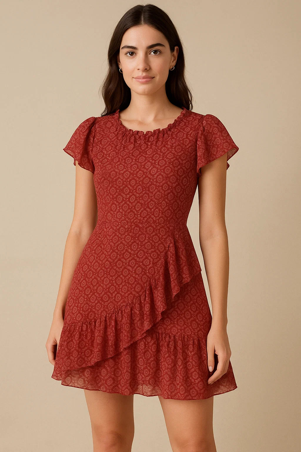 Creative Seamless Multi Types Clover Digital Printed Fabric - Pure Georgette