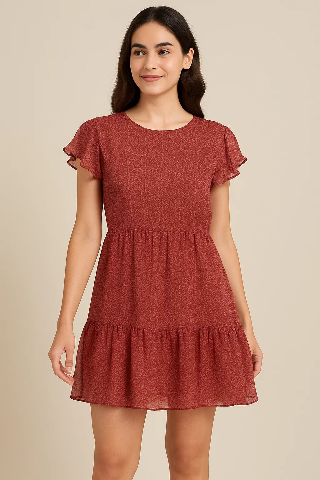 Creative Seamless Multi Types Clover Digital Printed Fabric - Pure Georgette