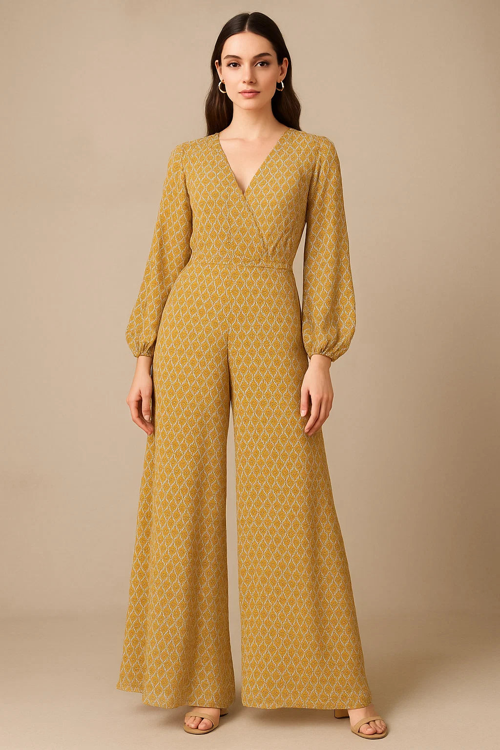 Combination Of Hexagon And Triangle Digital Printed Fabric - Pure Georgette