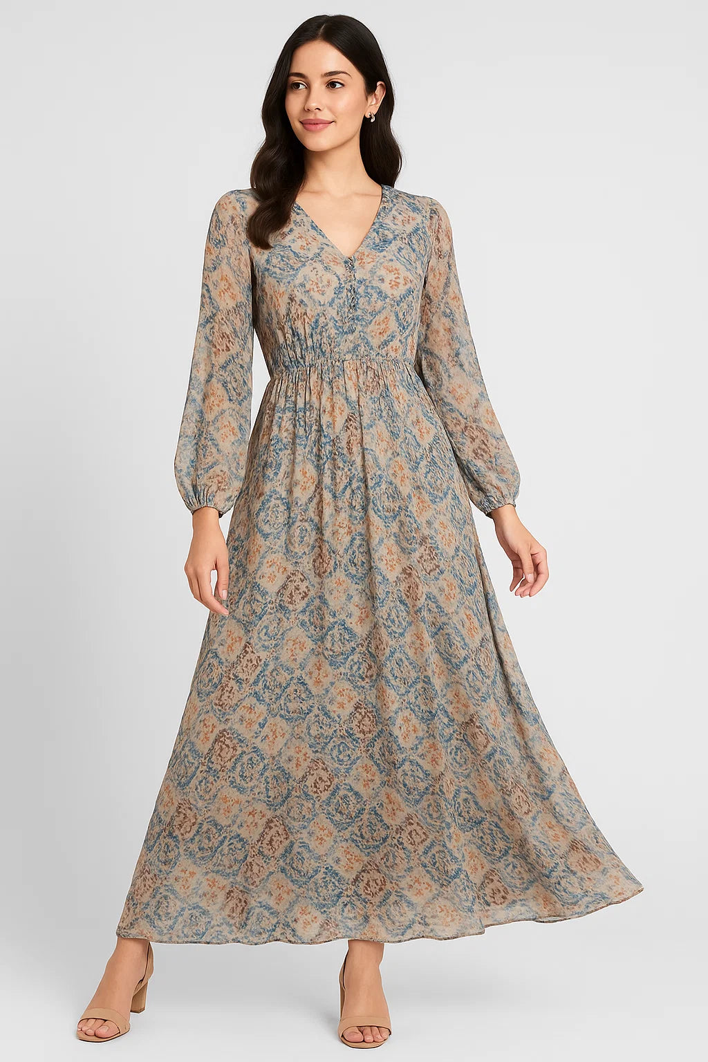 Old And Vintage Creative Digital Printed Fabric - Pure Georgette