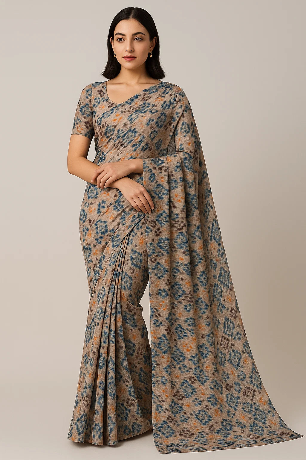 Old And Vintage Creative Digital Printed Fabric - Pure Georgette