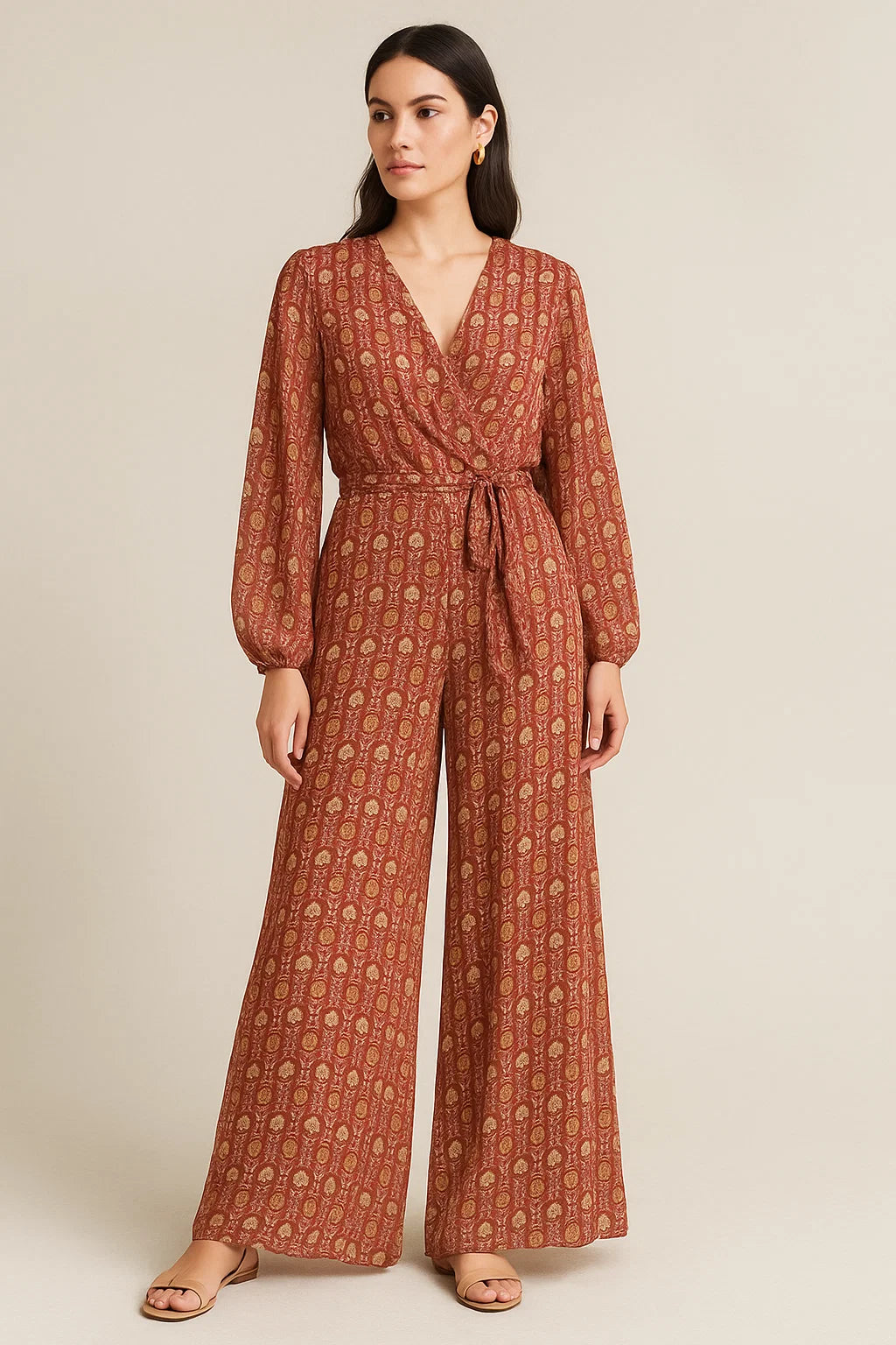 Vintage Sunflower Repeat Digital Printed Fabric - Pure Georgette