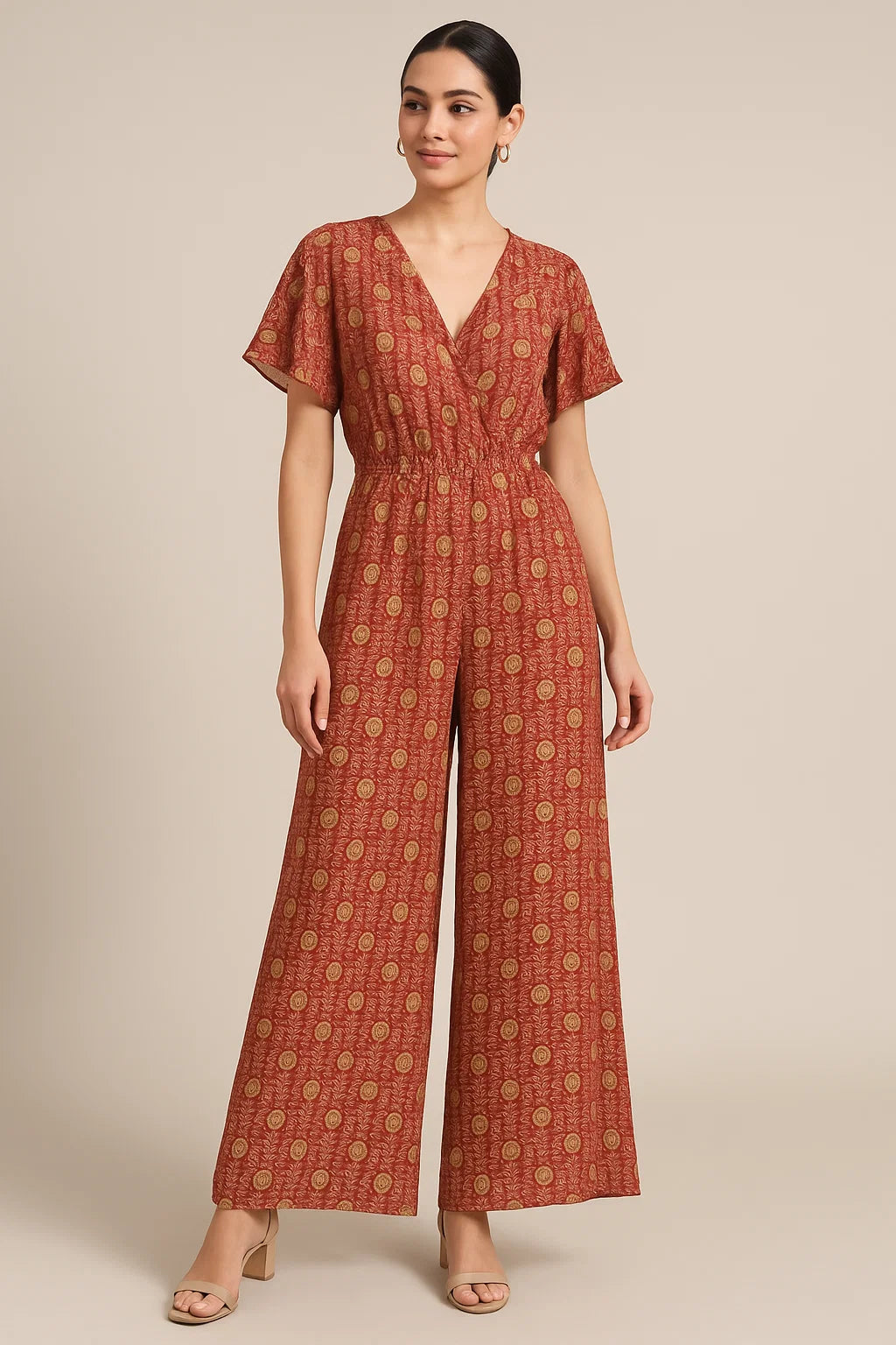 Vintage Sunflower Repeat Digital Printed Fabric - Pure Georgette