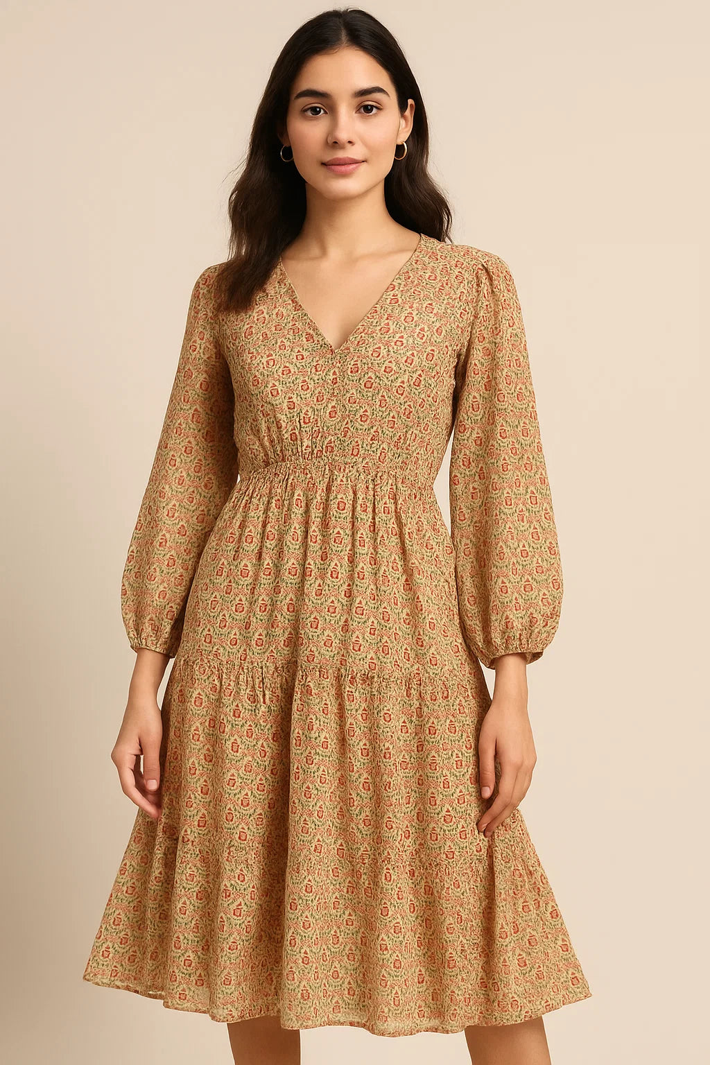 Antique Turkish Diamonds Digital Printed Fabric - Pure Georgette