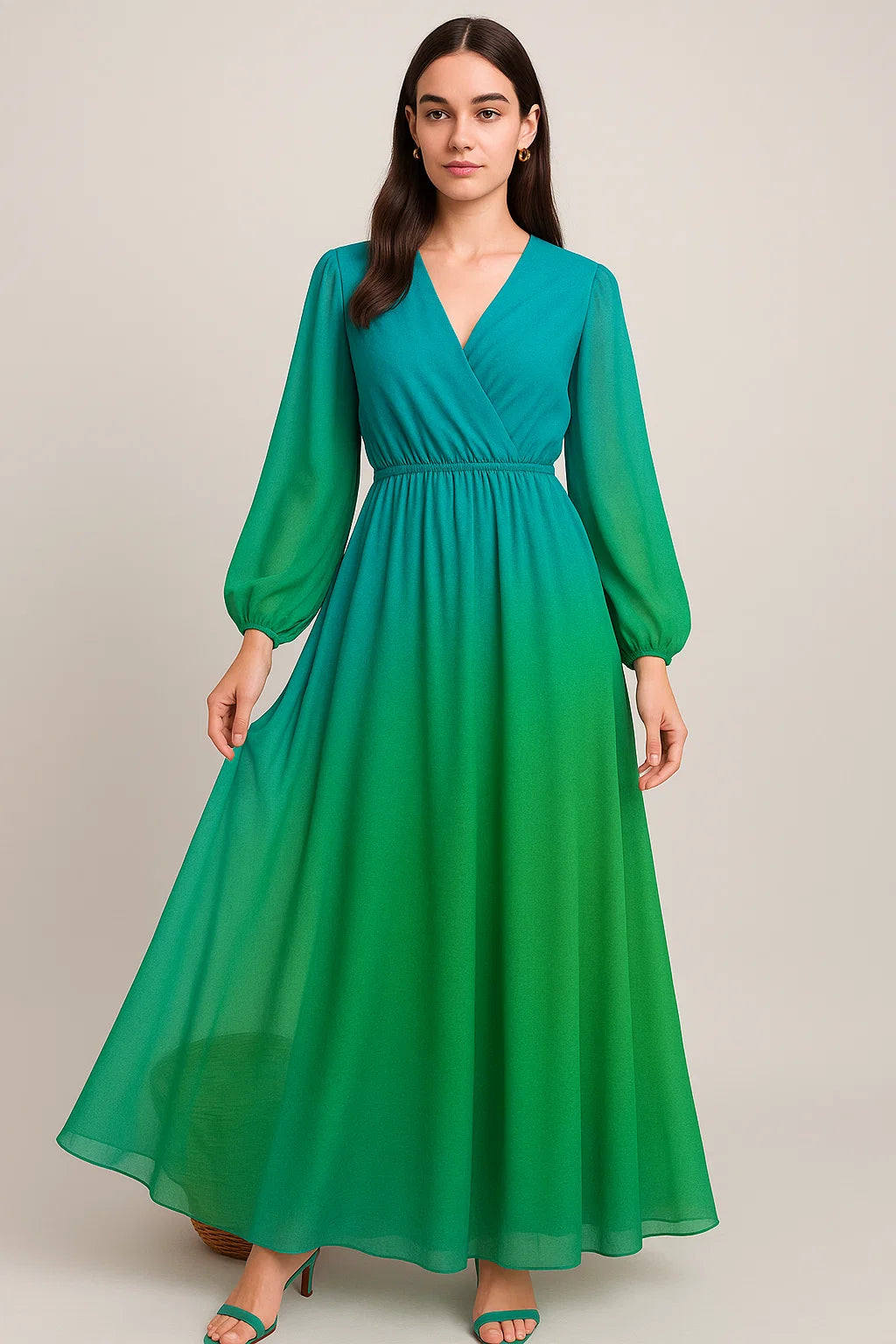 Multi Gradients Cool Pattern Digital Printed Fabric - Pure Georgette