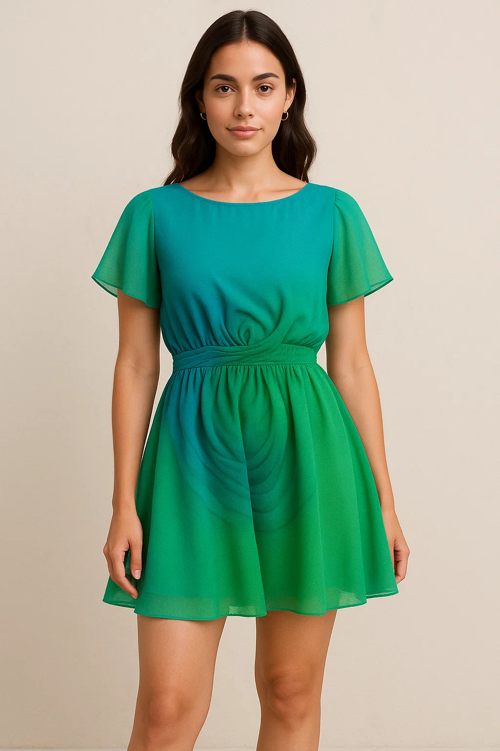 Multi Gradients Cool Pattern Digital Printed Fabric - Pure Georgette